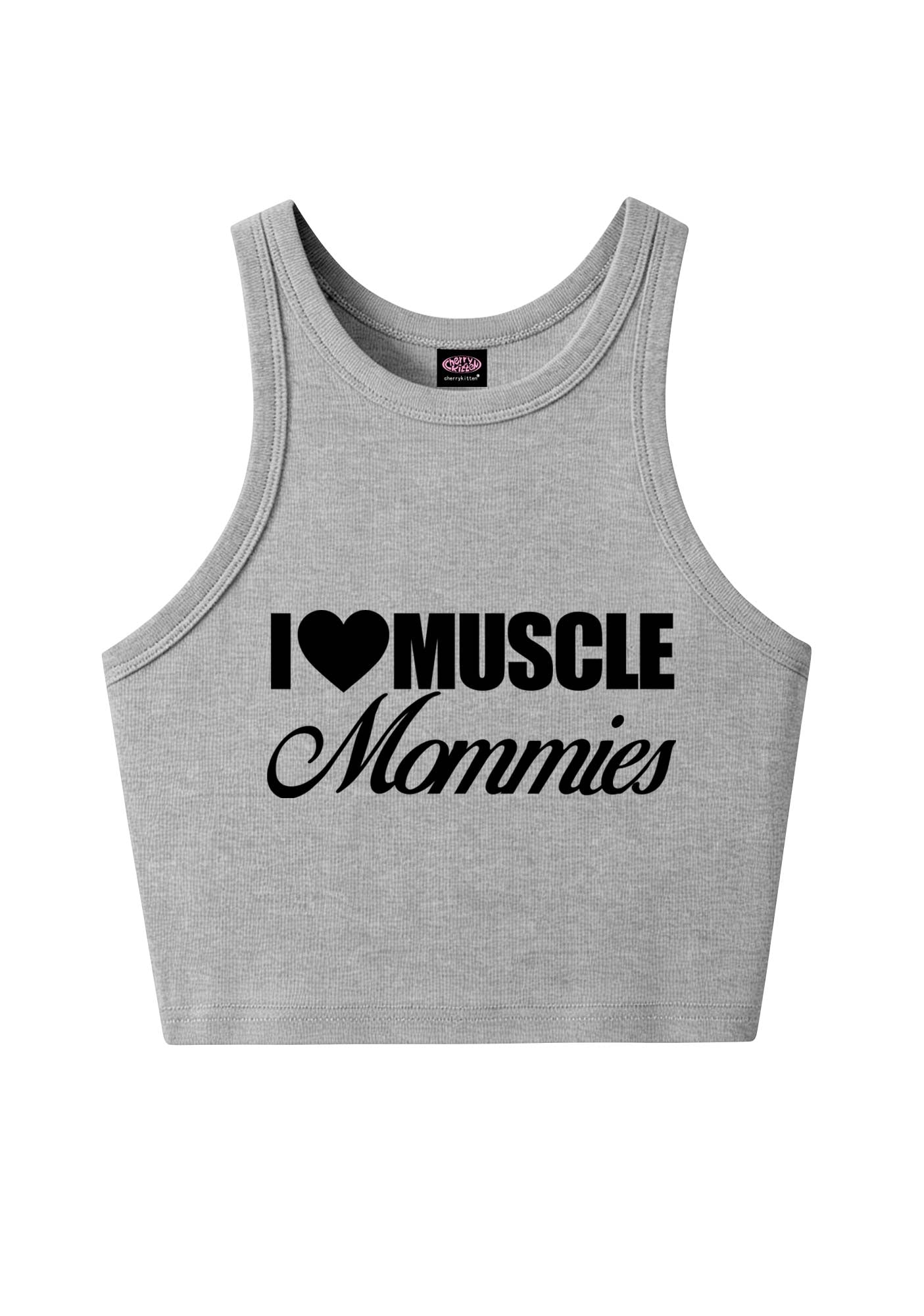 I Love Muscle Mommies Y2K Crop Tank Top Cherrykitten