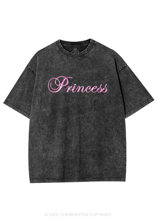 Glitter Princess Y2K Shirts Washed Tee Cherrykitten