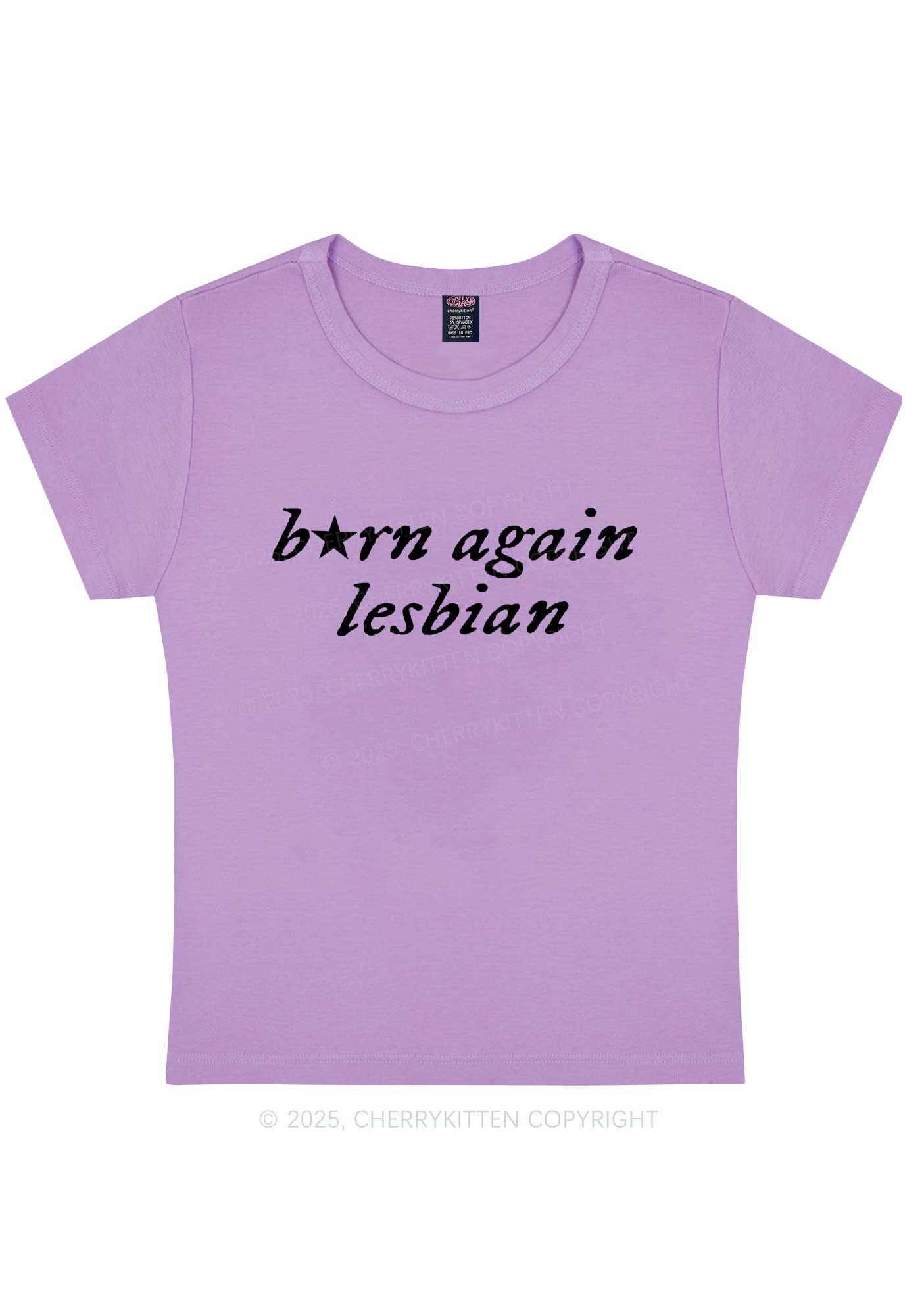 Born Again Lesbian Y2K Baby Tee Cherrykitten
