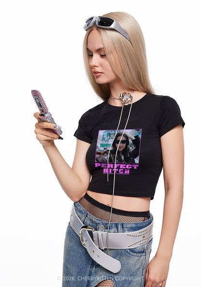 Custom Perfect Bxxch Y2K Baby Tee Cherrykitten