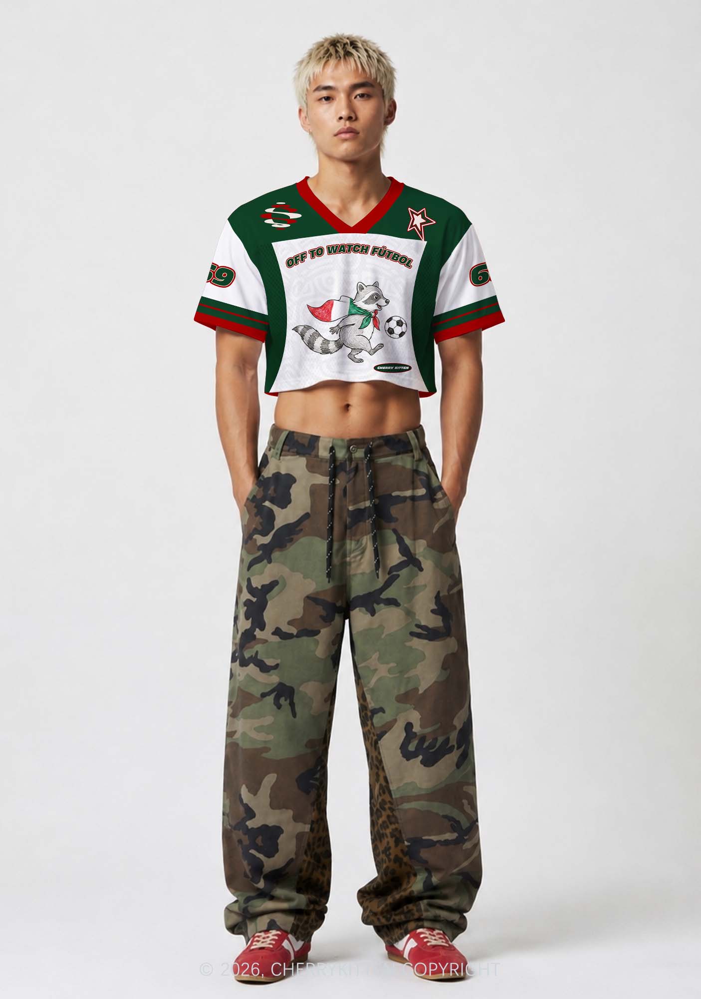 Custom Off To Watch Futbol Raccoon Y2K Crop Sport Jersey Shirts Cherrykitten