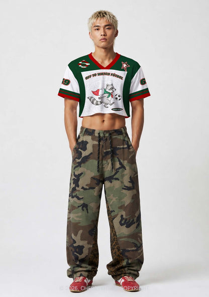 Custom Off To Watch Futbol Raccoon Y2K Crop Sport Jersey Shirts Cherrykitten