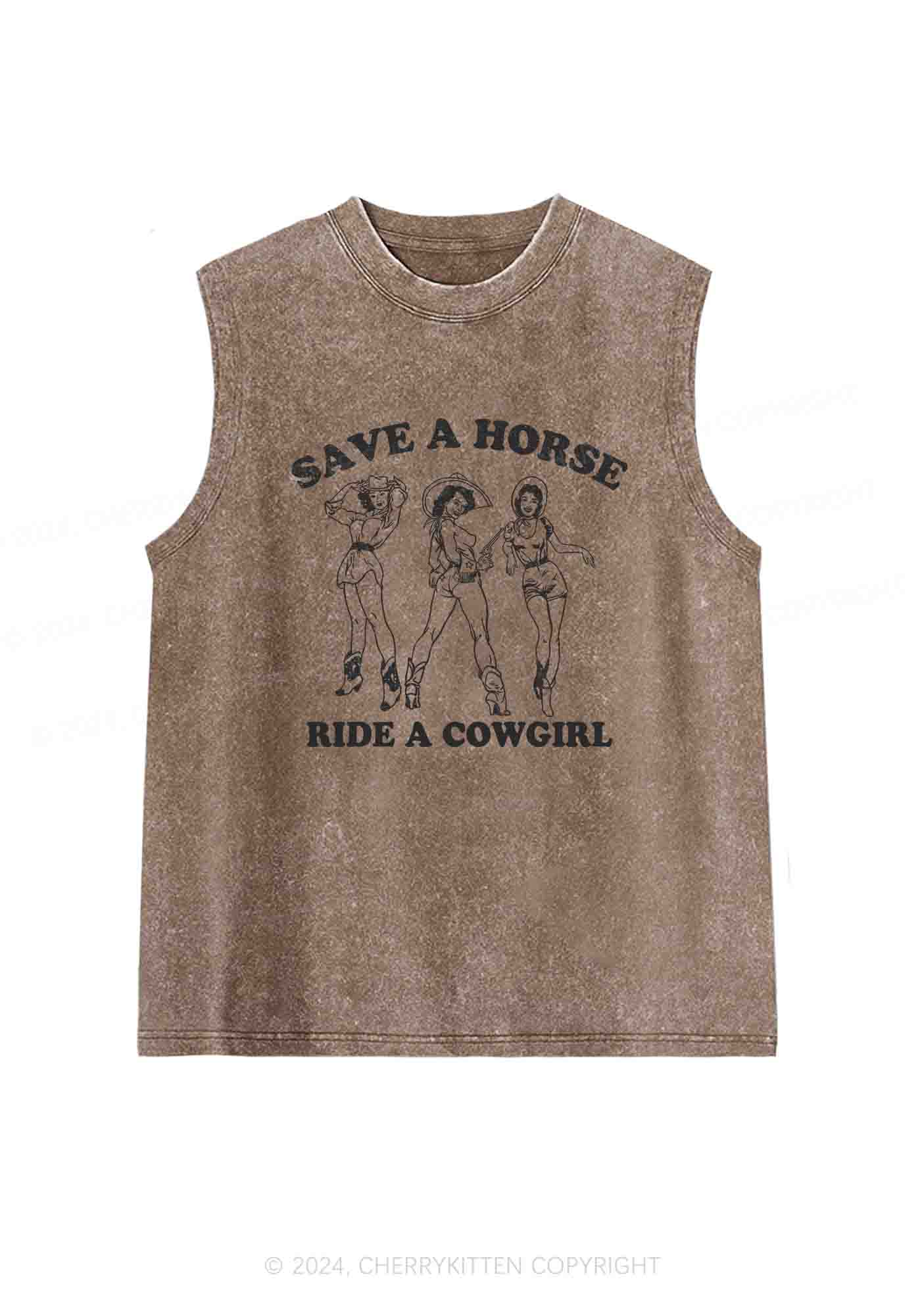 Ride A Cowgirl Y2K Washed Tank Cherrykitten