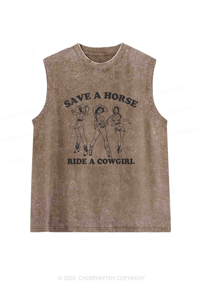 Ride A Cowgirl Y2K Washed Tank Cherrykitten