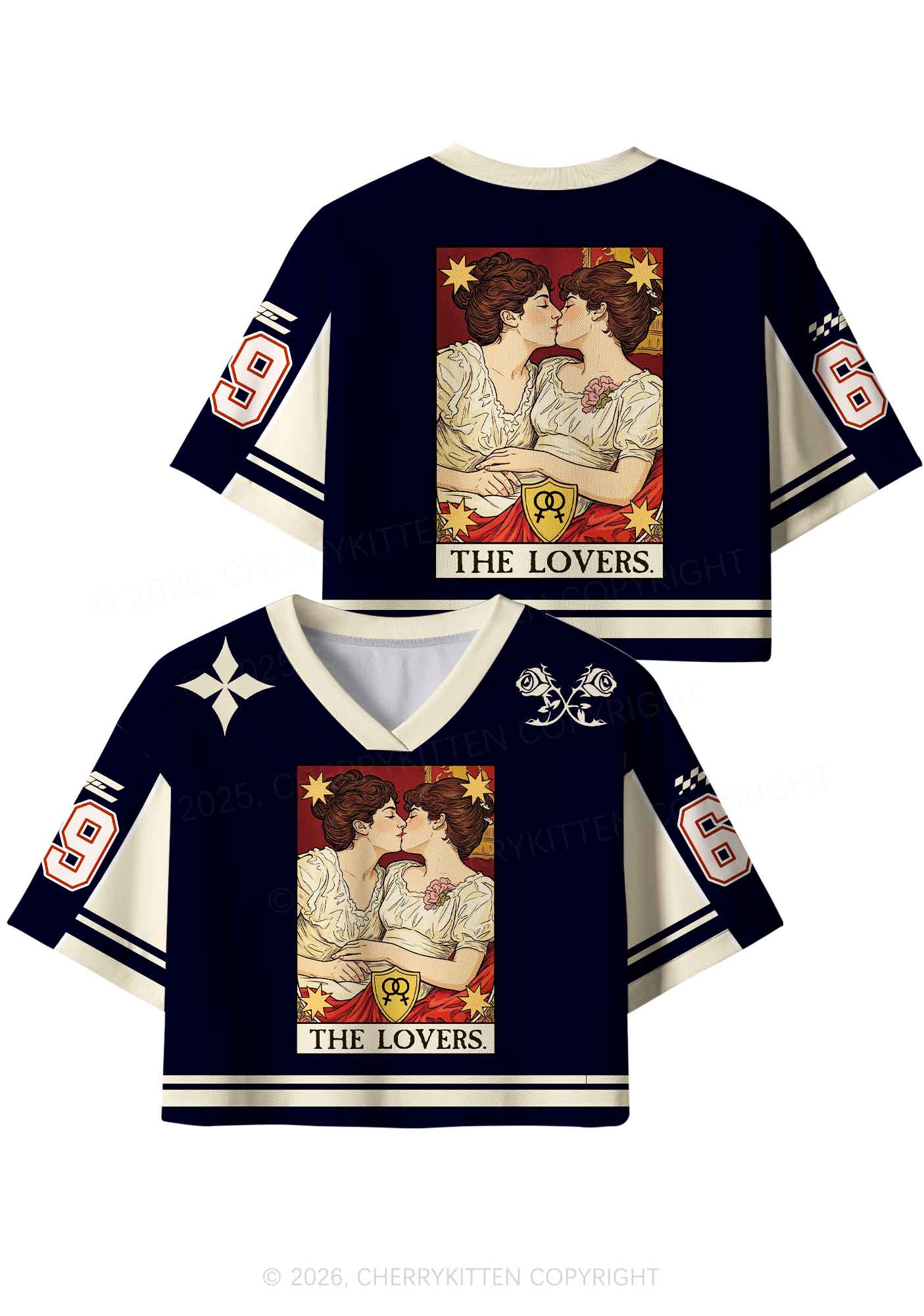 Redhead Women Kissing Pride Y2K Crop Sport Jersey Shirts Cherrykitten