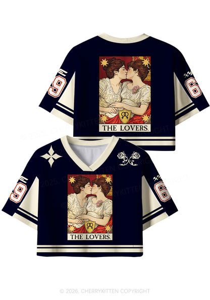 Redhead Women Kissing Pride Y2K Crop Sport Jersey Shirts Cherrykitten
