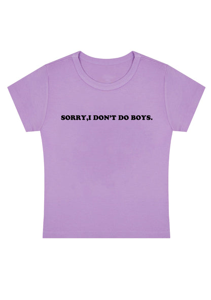 Curvy Sorry I Don't Do Boys Baby Tee