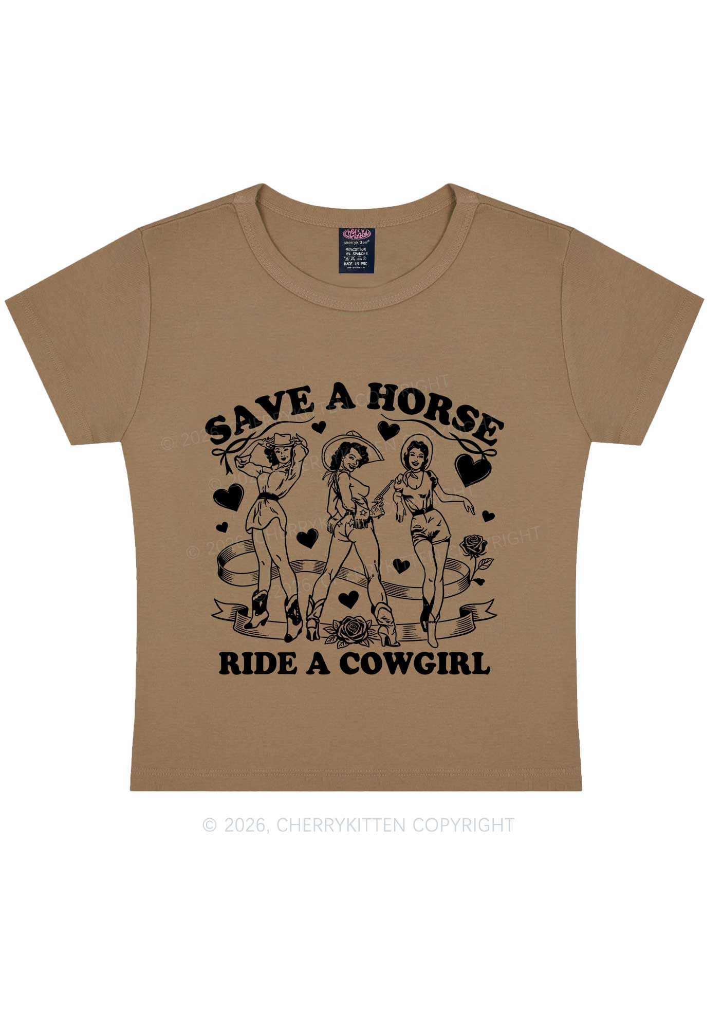 Ride A Cowgirl Valentine's Day Y2K Baby Tee Cherrykitten