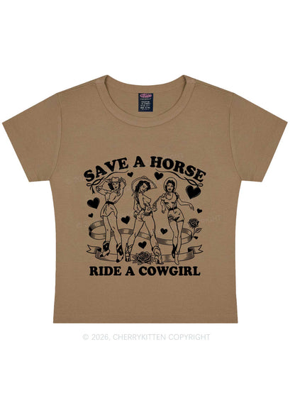 Ride A Cowgirl Valentine's Day Y2K Baby Tee Cherrykitten