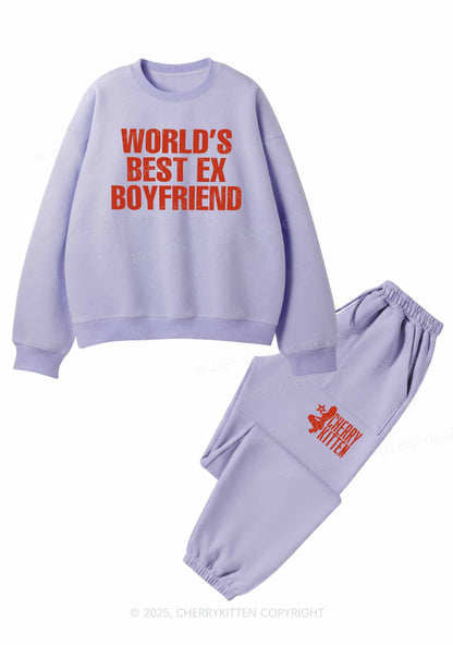 Best Ex Boyfriend Y2K Fleece Sweatshirts Set Cherrykitten