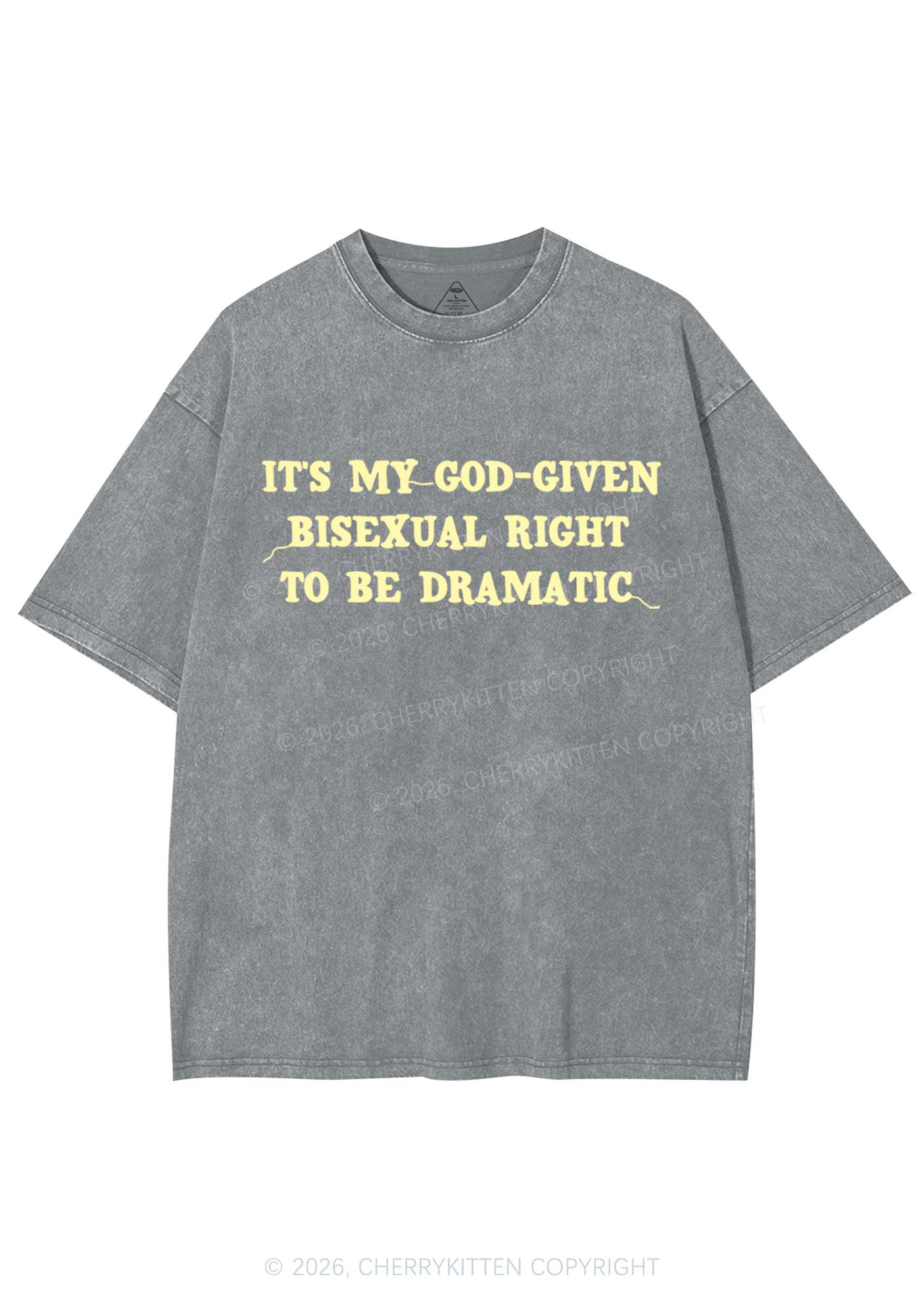 God Given Bisexual Right Pride Y2K Shirts Washed Tee Cherrykitten