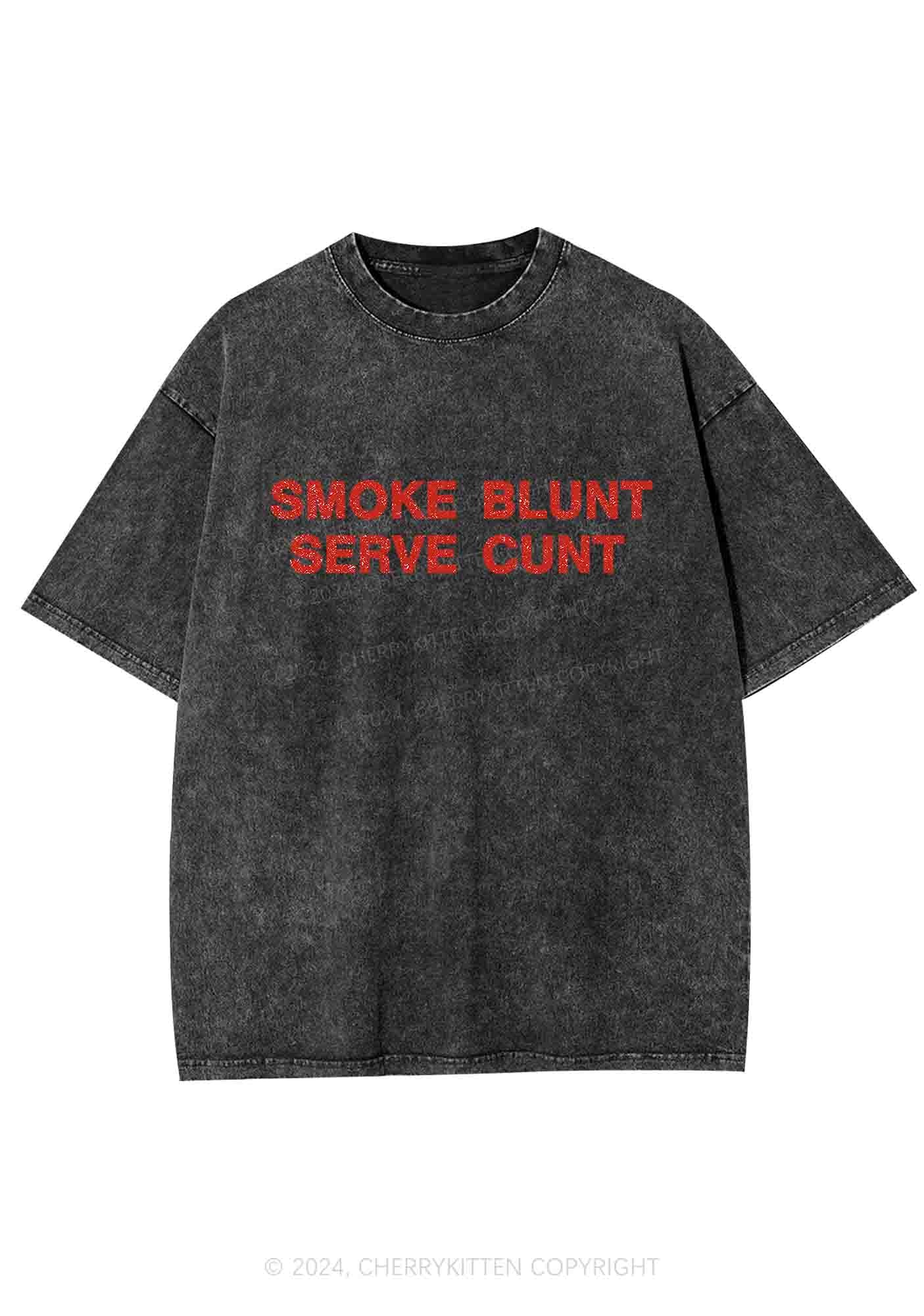 Smoke Blunt Y2K Washed Tee Cherrykitten