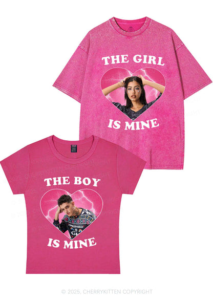 Custom Boy Girl Is Mine Y2K Valentine's Day Couple Shirt Cherrykitten