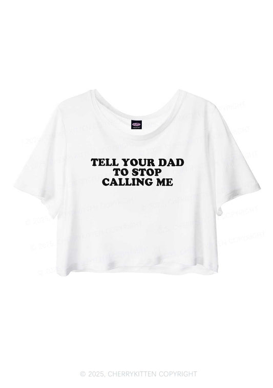 Dad Stop Calling Me Y2K Sheer Crop Tee Cherrykitten