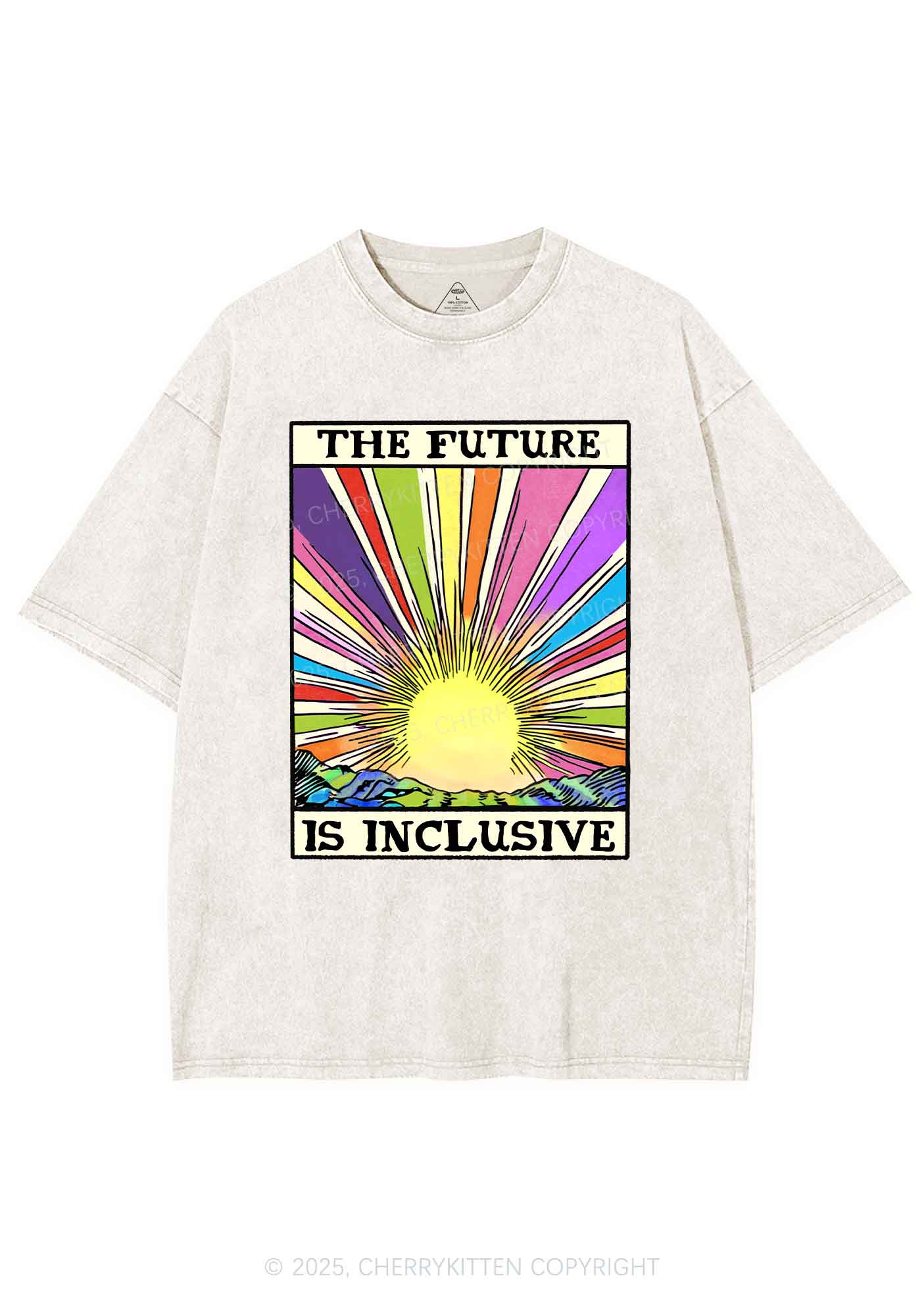 The Future Is Inclusive Pride Y2K Shirts Washed Tee Cherrykitten