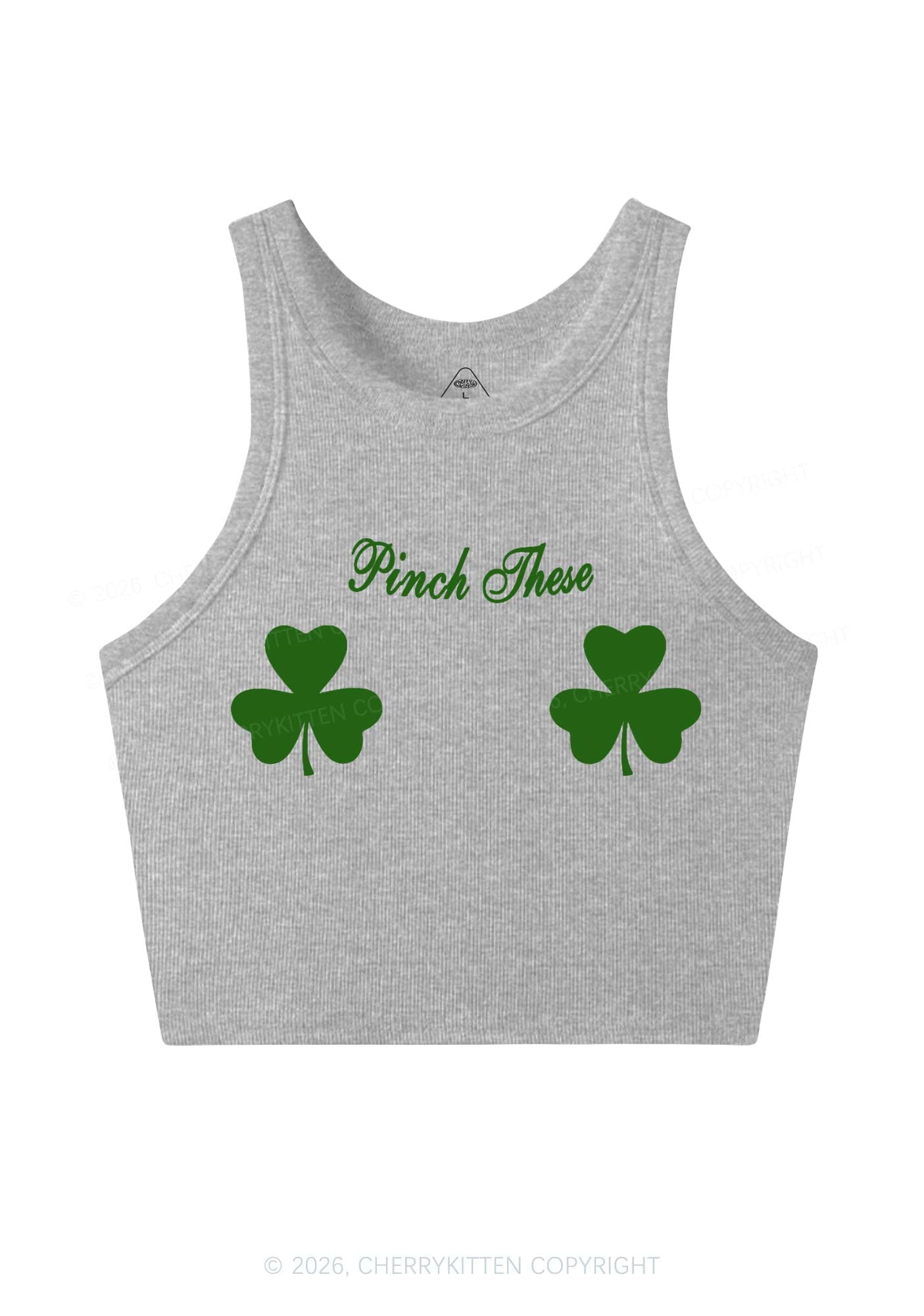 Pinch These St Patricks Y2K Crop Tank Top Cherrykitten