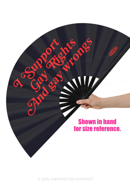 Support Gay Rights Pride Y2K Rave Hand Fan Cherrykitten
