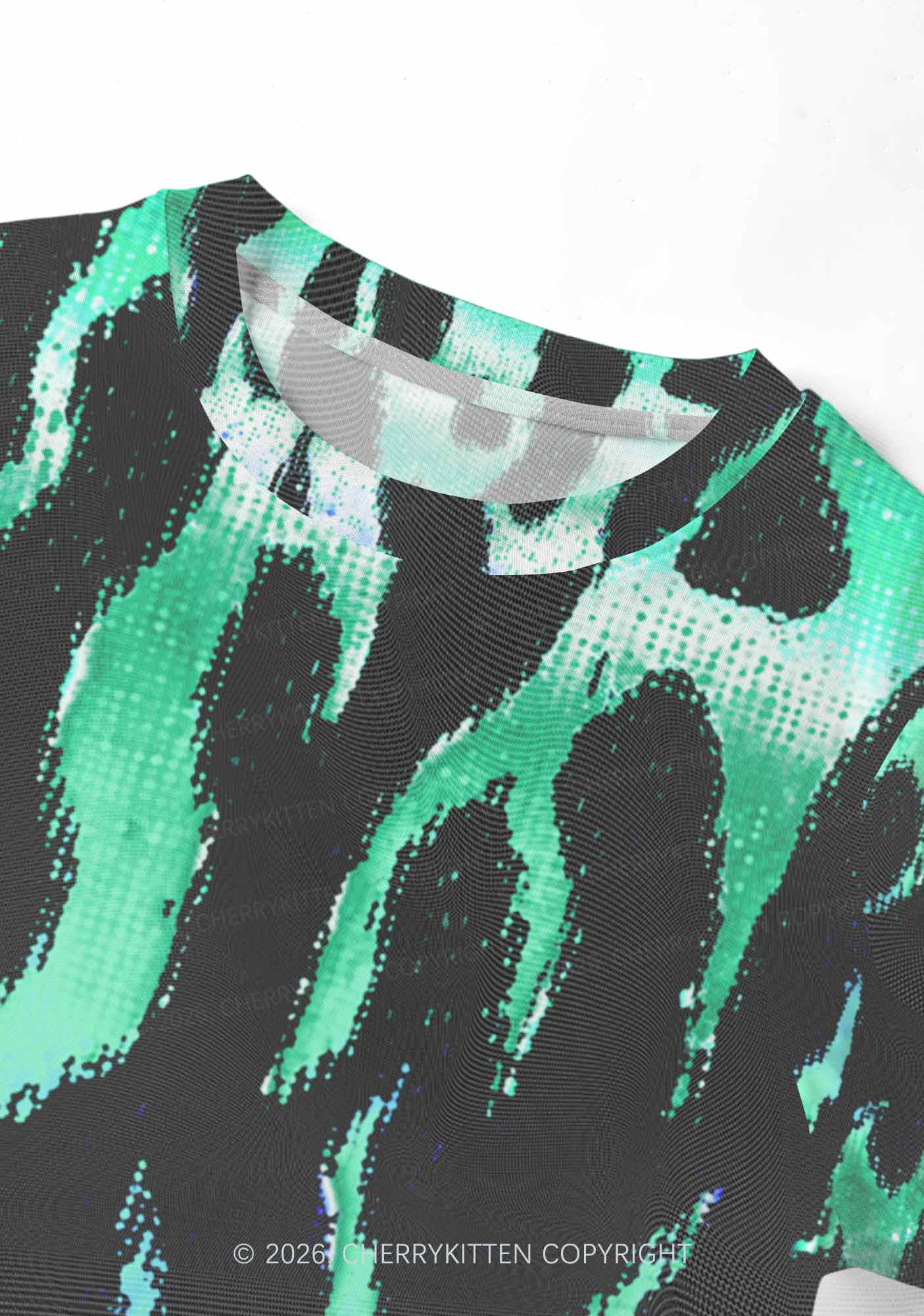 Gay Flame Pride Y2K Mesh Crop Top Cherrykitten