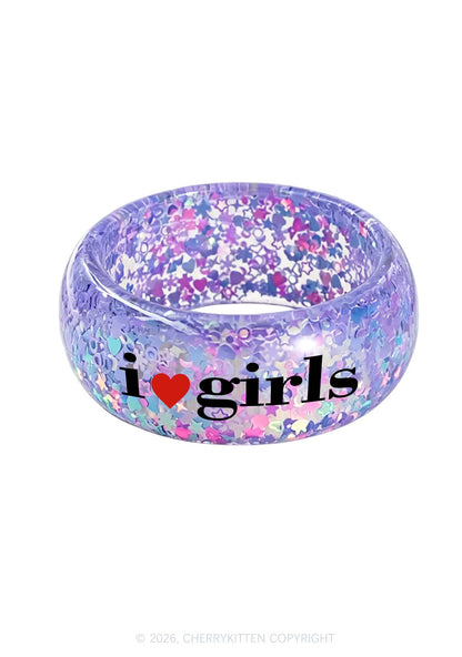 I Love Girls Pride Y2K Cuff Bangle Cherrykitten