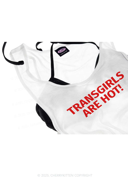 Transgirls Are Hot Pride Y2K Sheer Boyfriend Tank Cherrykitten
