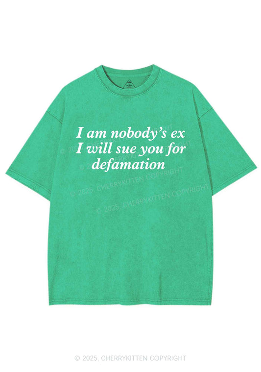 Sue You For Defamation Y2K Shirts Washed Tee Cherrykitten