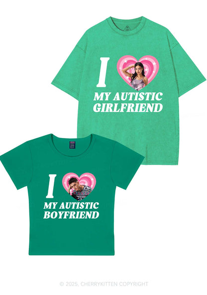 Custom My Autistic BF GF Y2K Valentine's Day Couple Shirt Cherrykitten