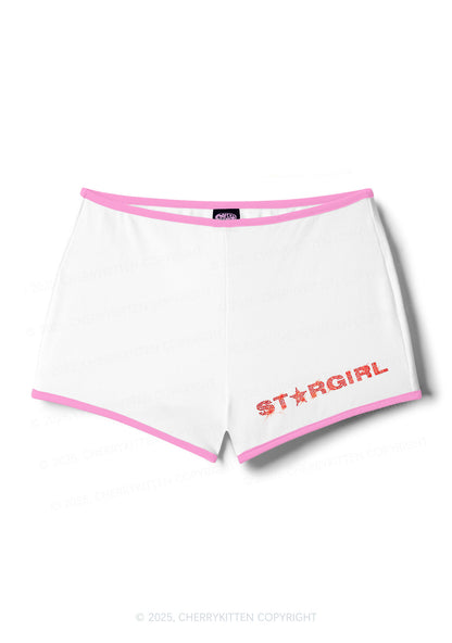 Rhinestone Red Stargirl Y2K Booty Shorts Cherrykitten