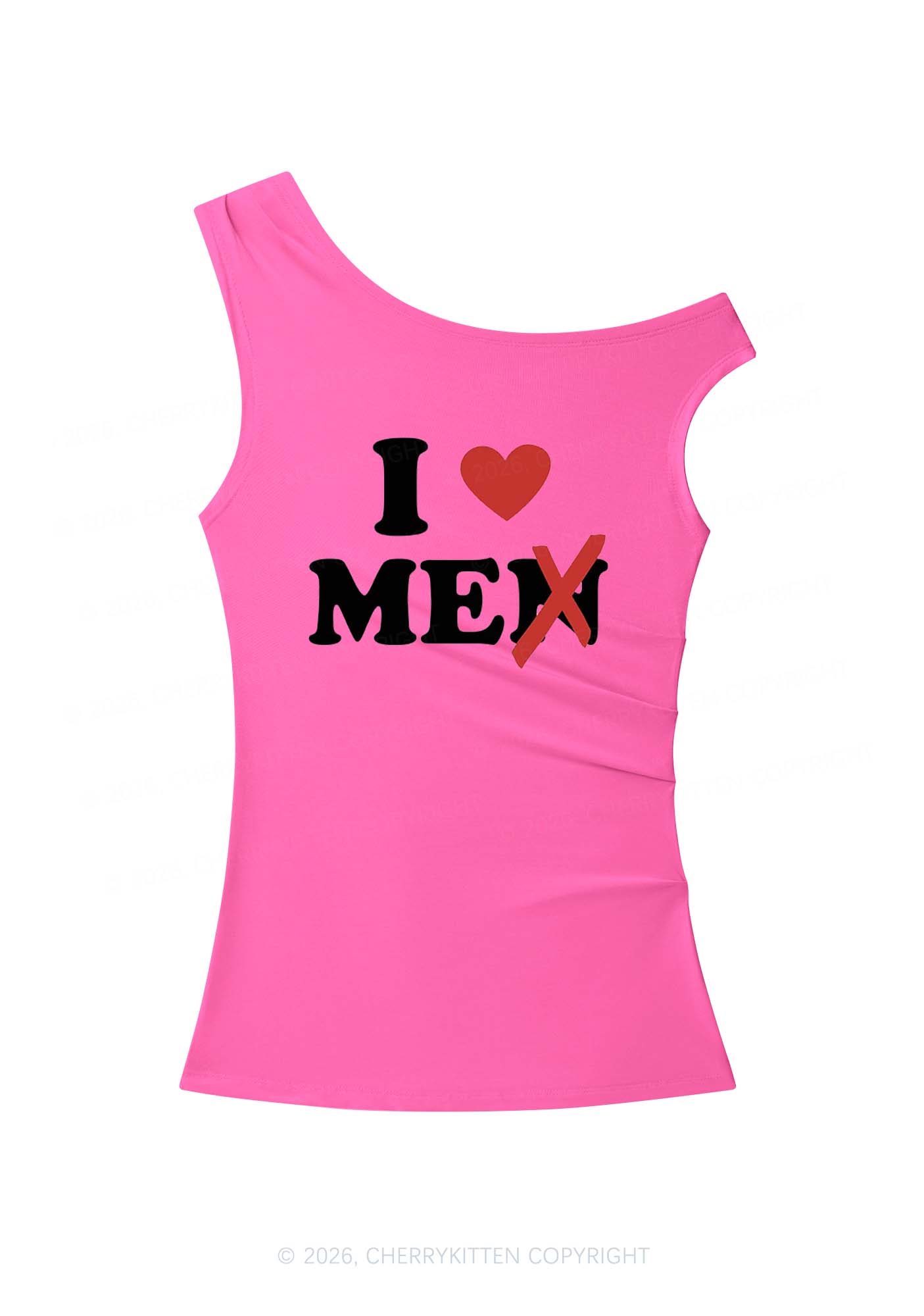 Love Me Not Men Y2K Off Shoulder Tank Top Cherrykitten