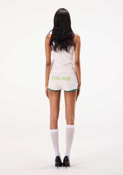 Rhinestone Father Figure Y2K Booty Shorts Cherrykitten