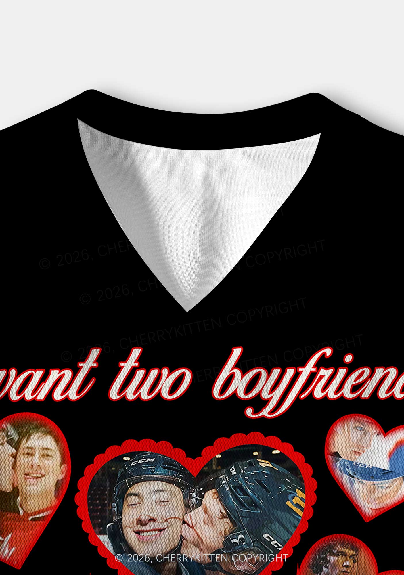 Black I Want Two Boyfriends HR Y2K Crop Sport Jersey Shirts Cherrykitten