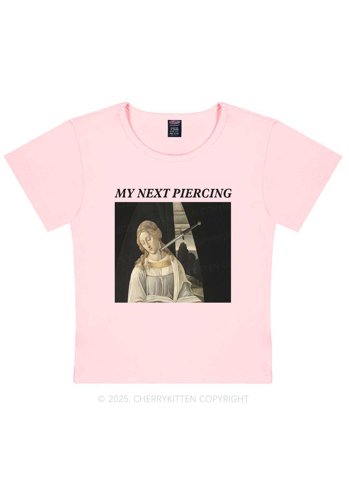 My Next Piercing Y2K Baby Tee Cherrykitten