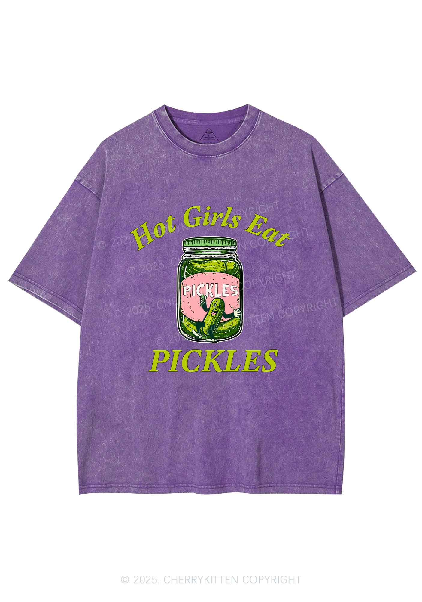 Hot Girls Eat Pickles Y2K Shirts Washed Tee Cherrykitten