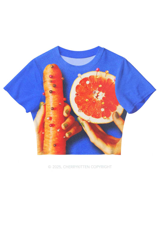 Carrots and Grapefruit Pride Y2K Mesh Crop Top Cherrykitten