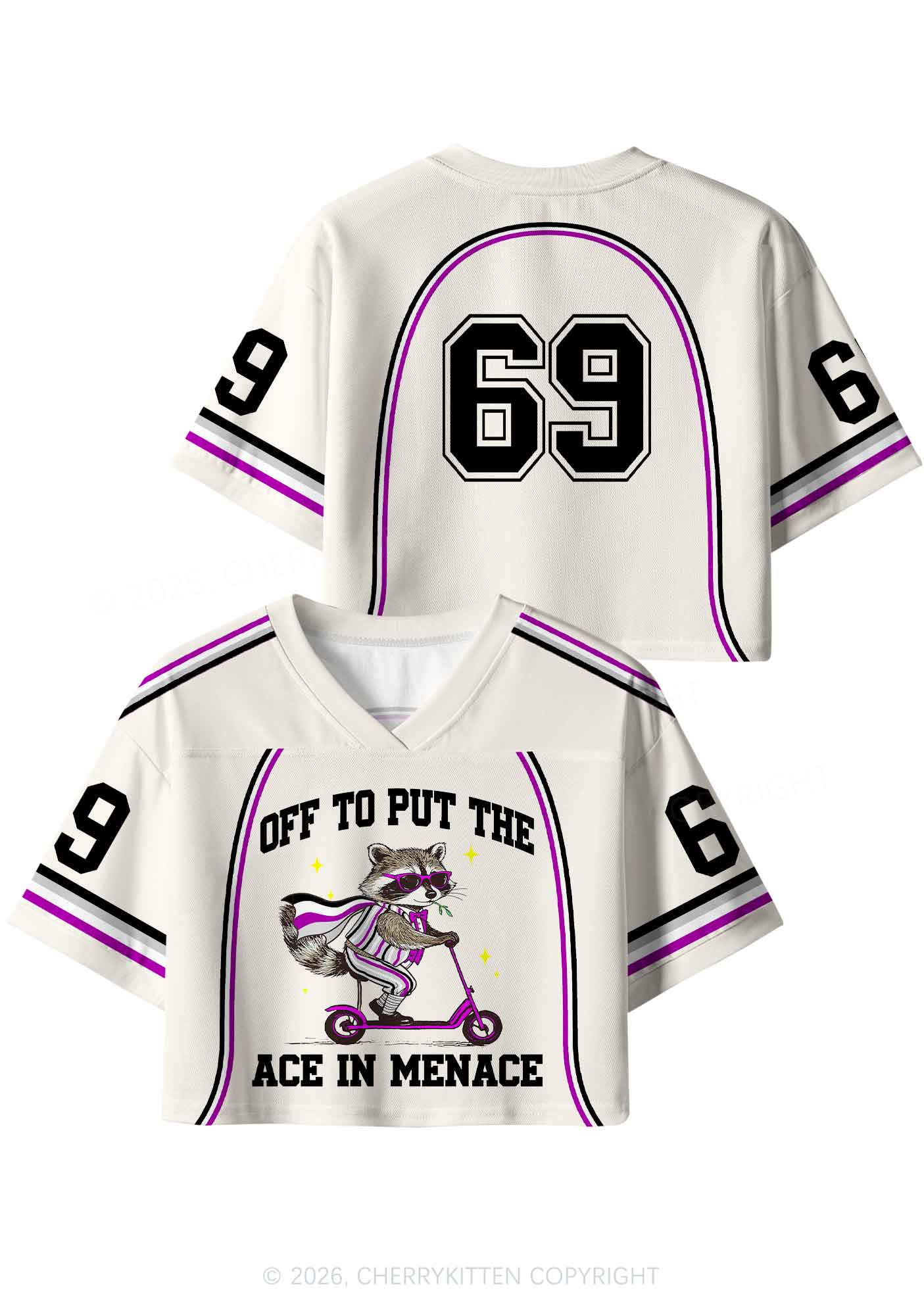 Off To Put The Ace In Menace Pride Y2K Crop Sport Jersey Shirts Cherrykitten
