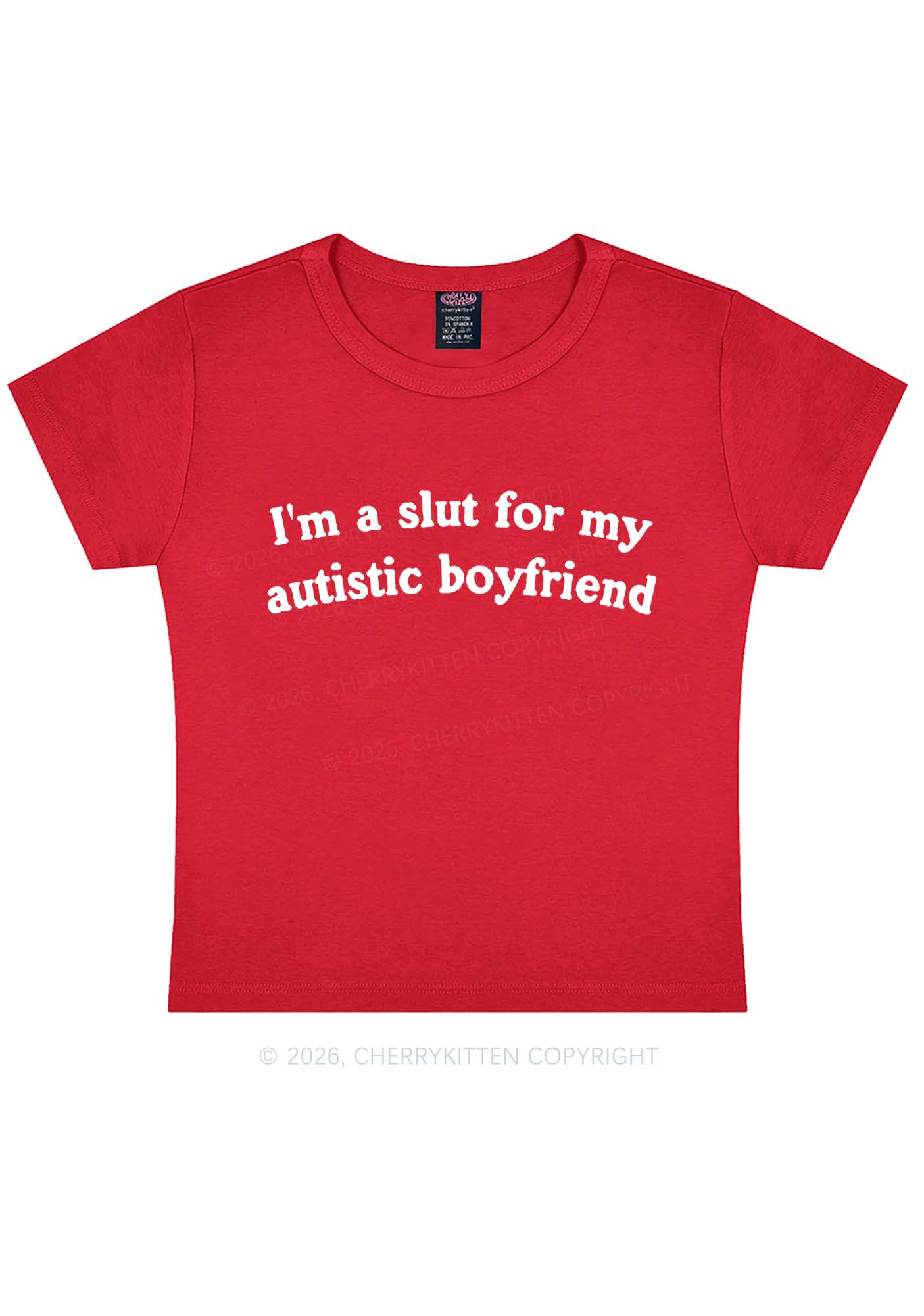 Slxt For My Autistic BF Y2K Baby Tee Cherrykitten