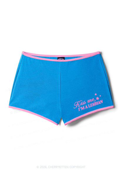 Kiss Me Im A Lesbian Pride Y2K Booty Shorts Cherrykitten