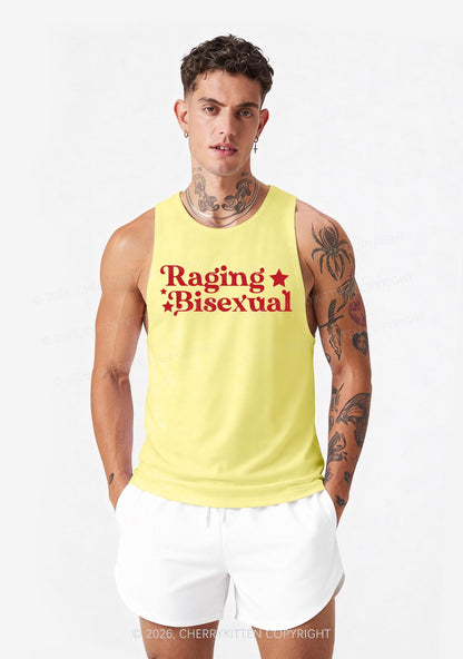 Raging Bisexual Stars Pride Y2K Men Racerback Tank Top Cherrykitten