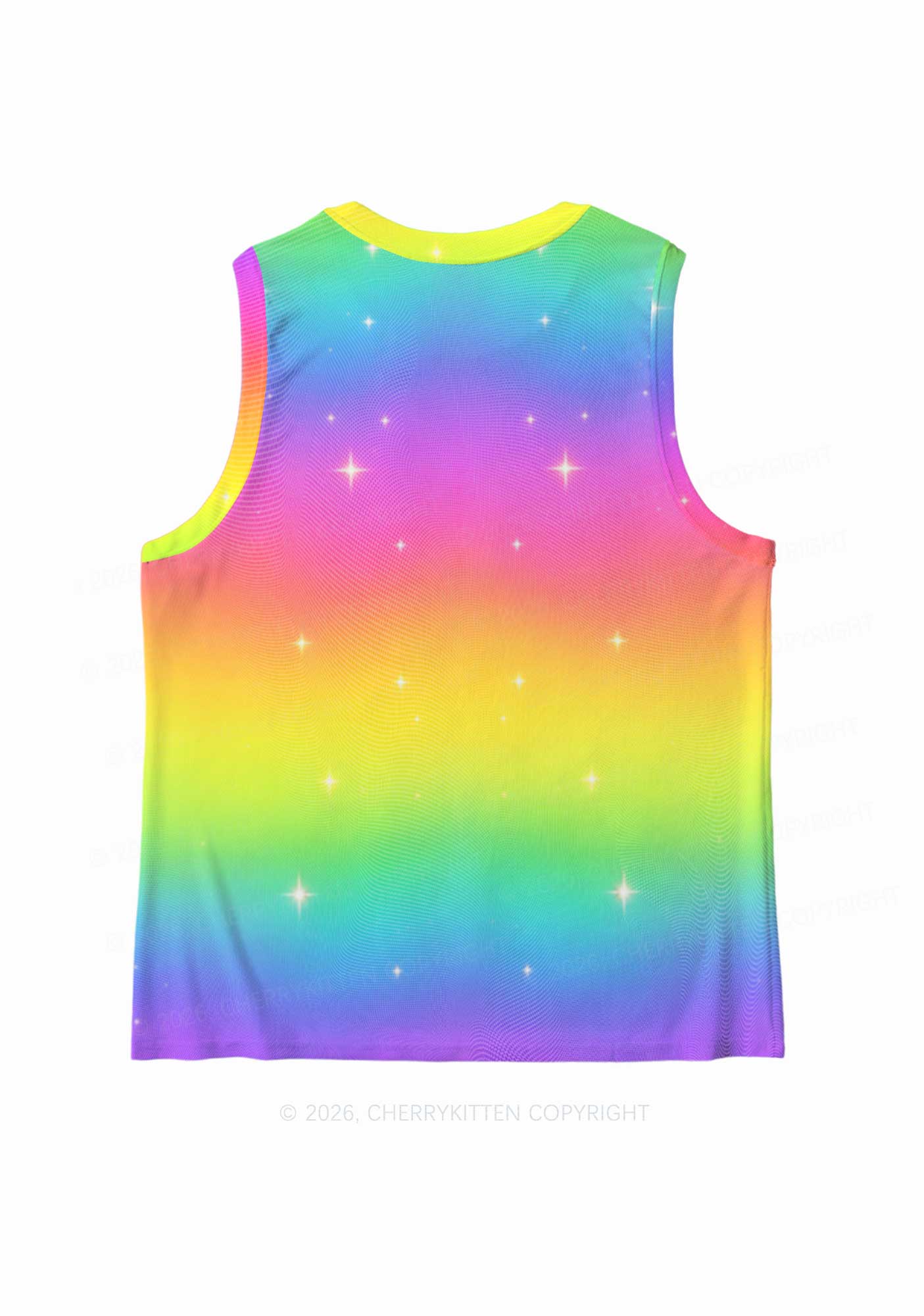 Rainbow Faggot Pride Y2K Mesh Muscle Tank Cherrykitten