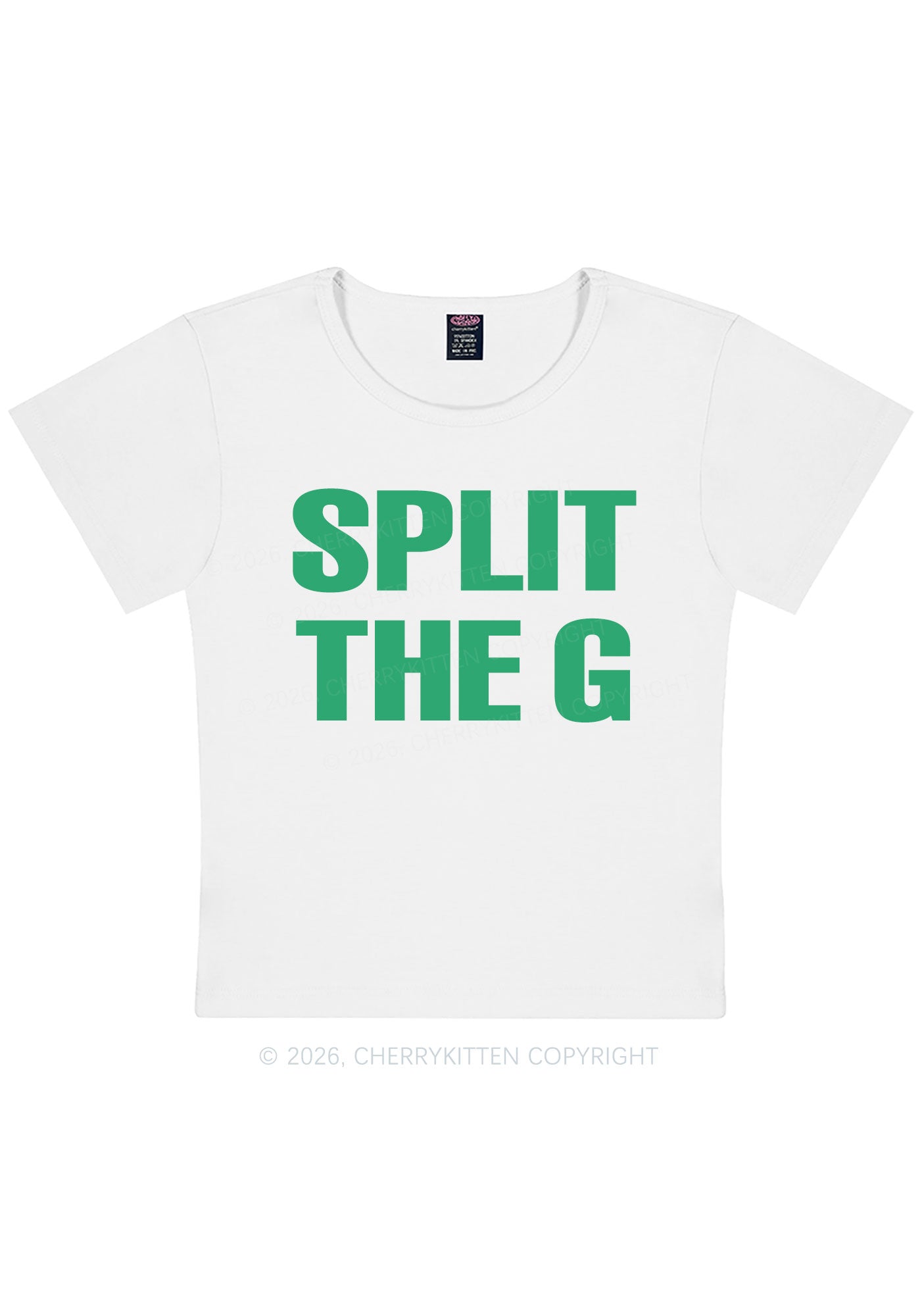 Split The G St Patricks Y2K Baby Tee Cherrykitten