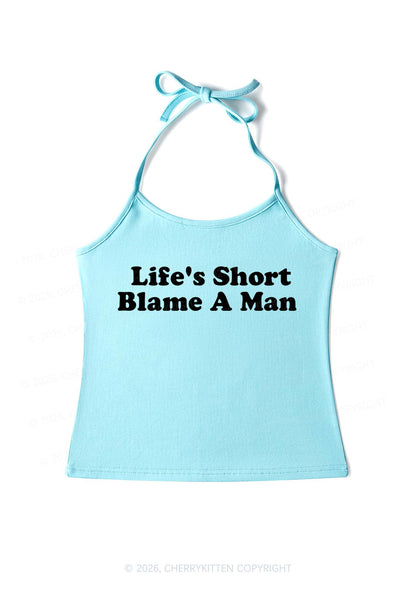Blame A Man Y2K Halter Neck Cami Cherrykitten
