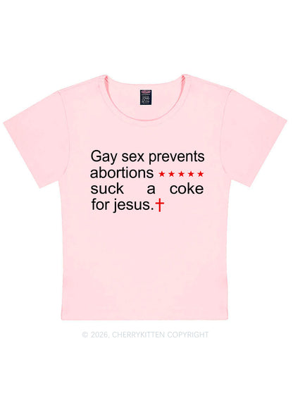 Suck A Coke For Jesus Pride Y2K Baby Tee Cherrykitten