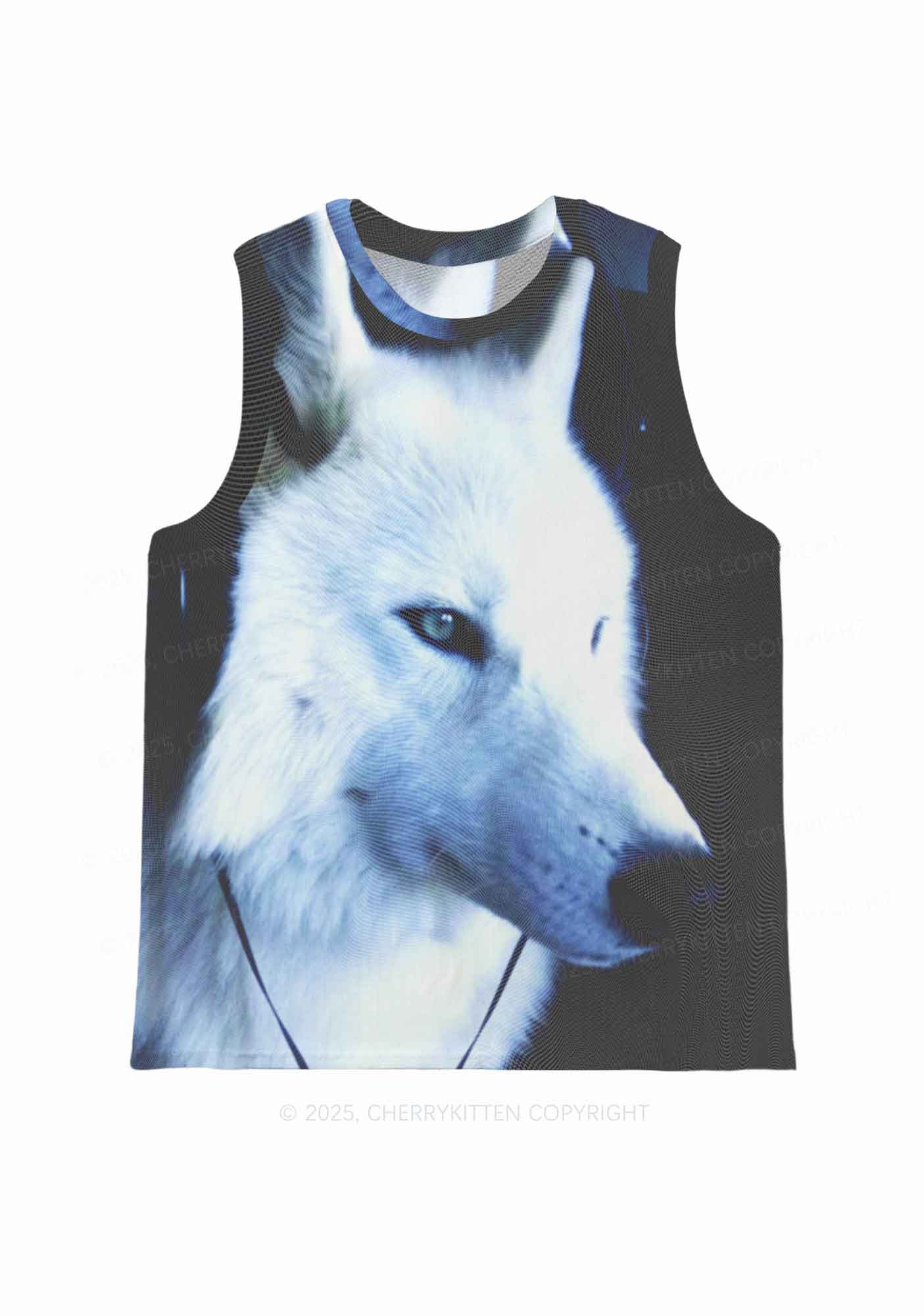 White Wolf Y2K Mesh Muscle Tank Cherrykitten