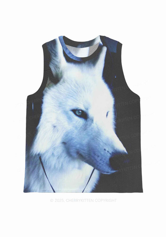 White Wolf Y2K Mesh Muscle Tank Cherrykitten