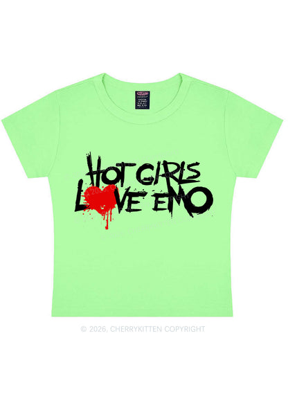 Hot Girls Love Emo Y2K Baby Tee Cherrykitten