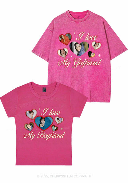 Custom Boyfriend Girlfriend Photos Y2K Valentine's Day Couple Shirt Cherrykitten
