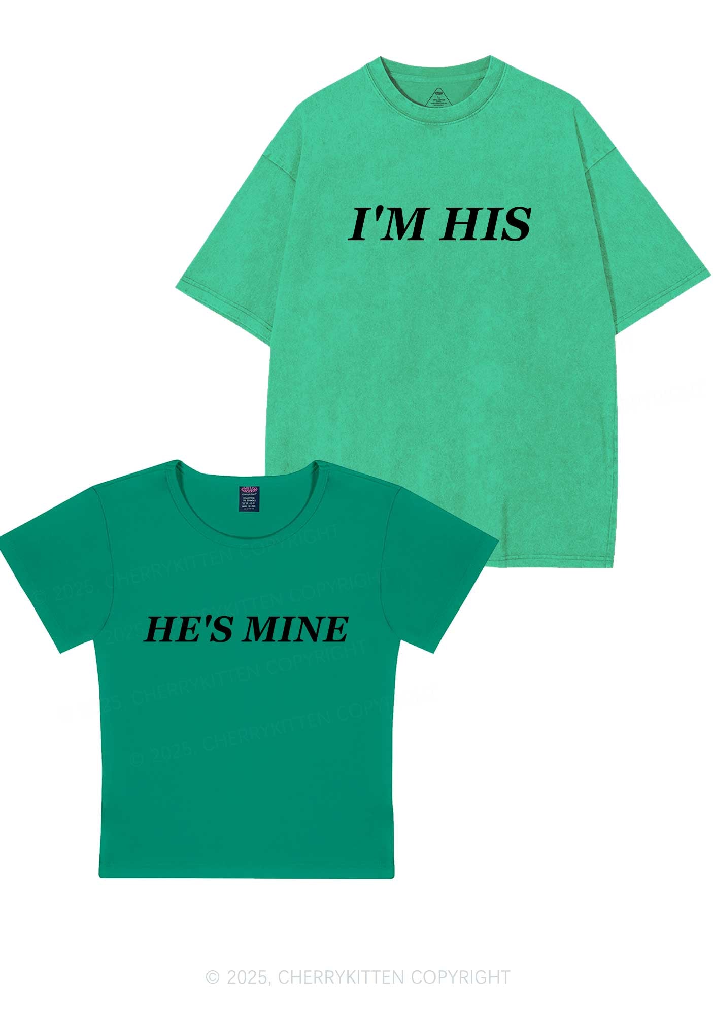 Hes Mine Im His Y2K Valentine's Day Couple Shirt Cherrykitten