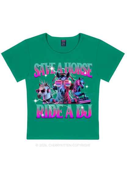 Save DJ Horse Y2K Baby Tee Cherrykitten