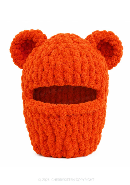 Halloween Bear Y2K Knitted Balaclava Cherrykitten