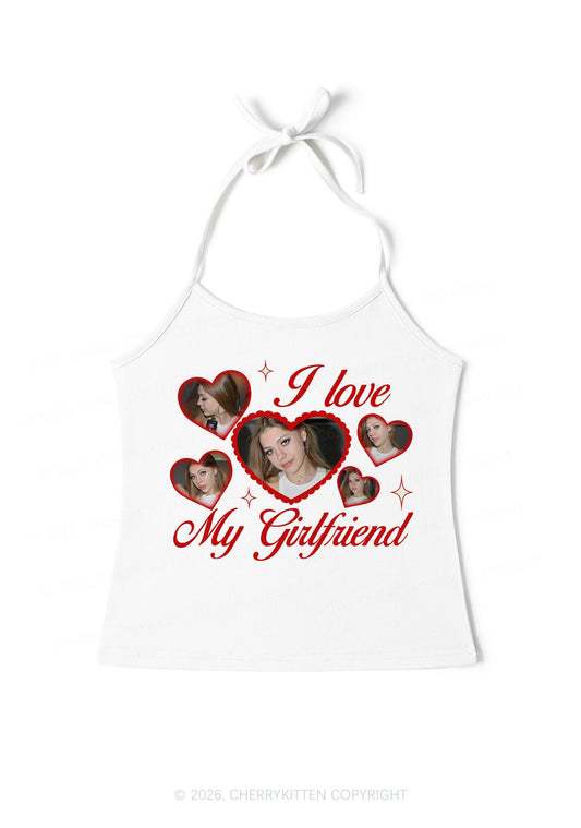Custom Photo I Love My GF BF Valentine's Day Y2K Halter Neck Cami Cherrykitten