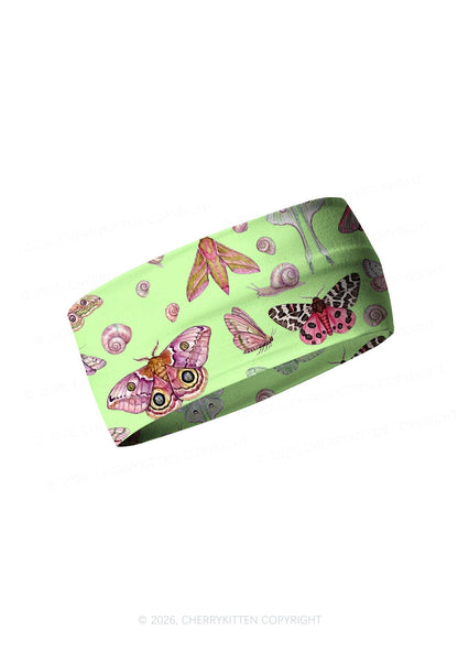 Lime Green Moth Snail Y2K Print Headband Cherrykitten